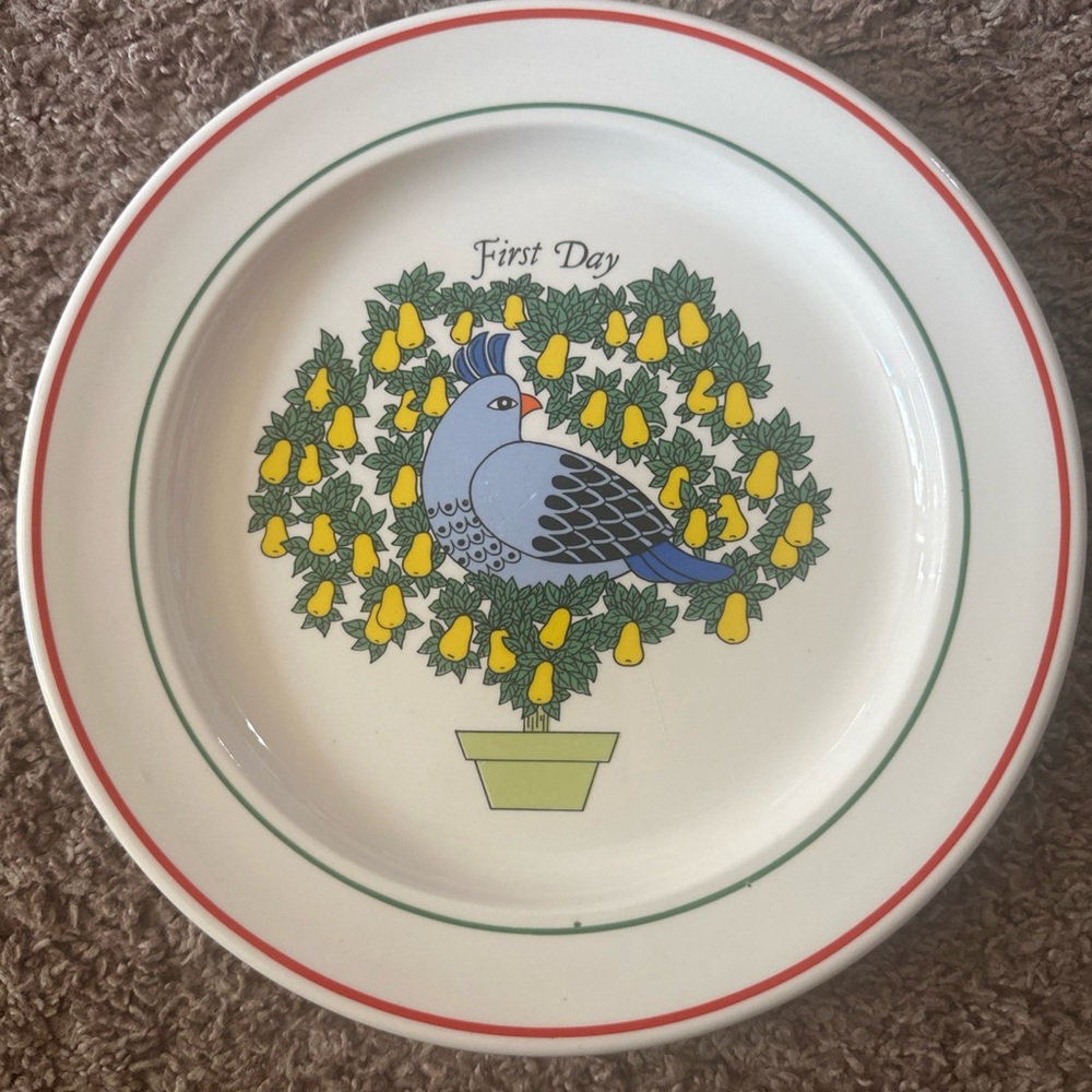 Vintage Taylorton 12 Days of Christmas Dinner Plates First Day 1 USA 10.5”